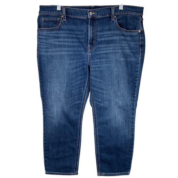 Old Navy Size 16 Boyfriend Mid Rise Jeans Built In Warm Denim Blue Women's - Picture 1 of 12